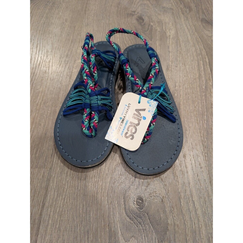 Vines Islandwear Braided Rope Flat Strappy Sandals Women's Size 7 Boho Beach